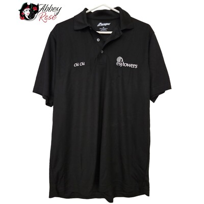 Paragon Men Short Sleeve Black Golf Polo Shirt Chi Chi Rodriguez Esj Tower