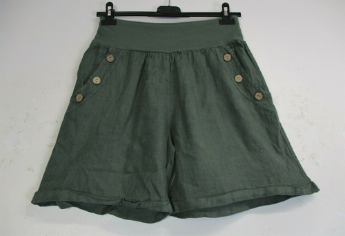 LagenLook Ladies 100% Linen Shorts/Hot pants 10 Colours One Size:Regular - Picture 3 of 77
