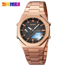 SKMEI Men Watch Luxury Gold Wristwatch LED Quartz Calendar Digital Sport Watches