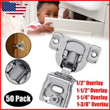 50 Pack Overlay Soft Close Cabinet Hinges for Kitchen Cabinets Doors Face Frame 
