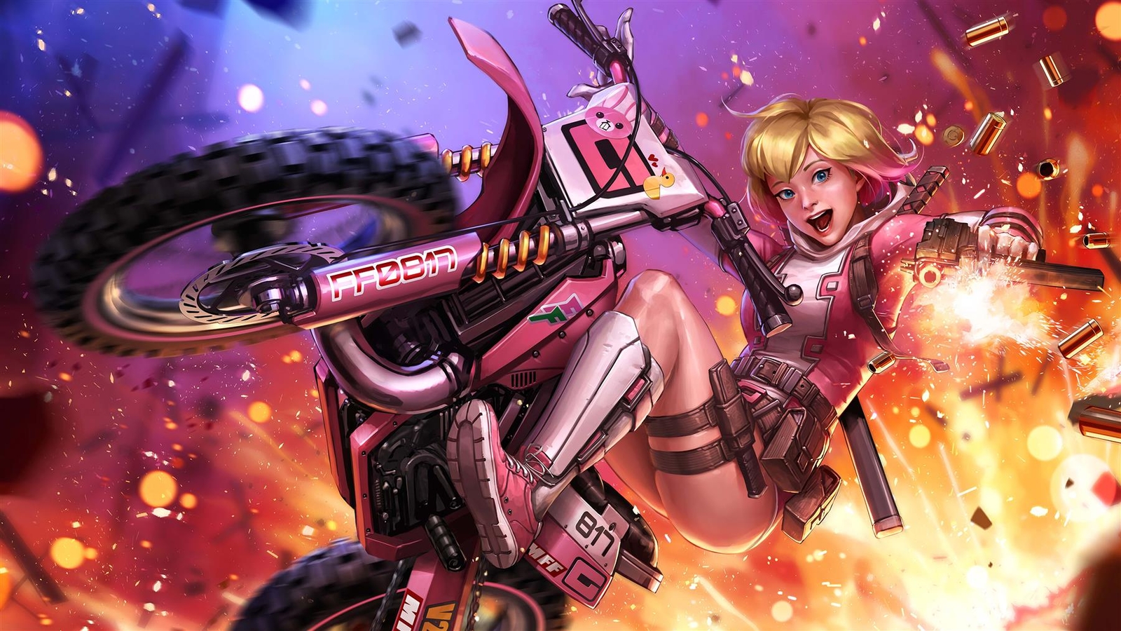 Gwenpool Gun Motorcycle Metal Art Print Comics Poster 8in x 12in Lot Up