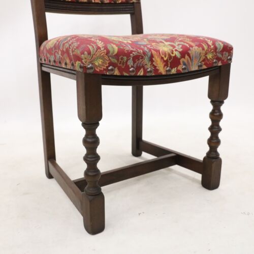 6 Old Charm Dining Chairs Tudor Brown Studded Upholstery FREE UK Delivery - Picture 18 of 19
