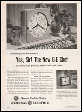 1946 General Electric "The Chef" Kitchen Clock And Timer Photos Vintage Print Ad
