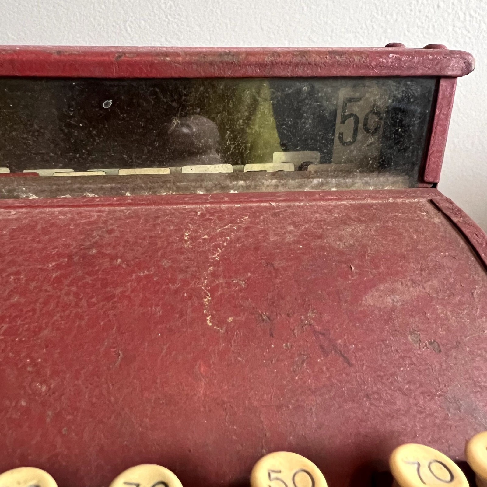 как выглядит Vintage Tom Thumb Red Metal Toy Cash Register 1950s Vintage Toy фото