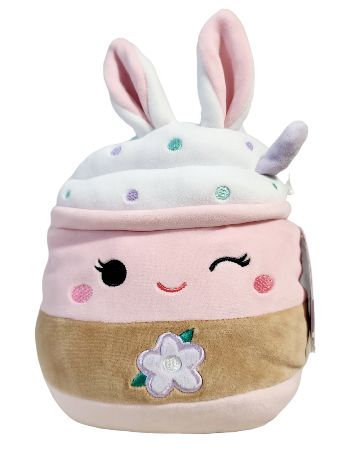 Original Squishmallows Suey the Pink Milkshake Bunny Ears Easter, NEW WITH TAGS