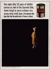1967 LeSueur Canned Peas Print Ad Andre Chef