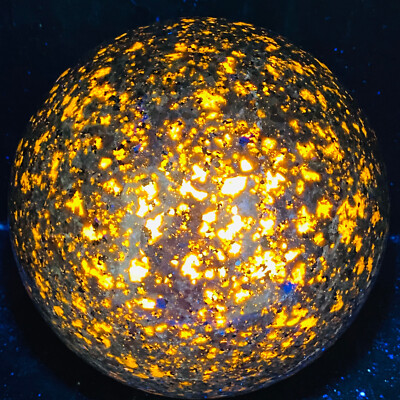 Natural Flame's stone Sphere crystal ball reiki healing11620G UV Reactivecrystal