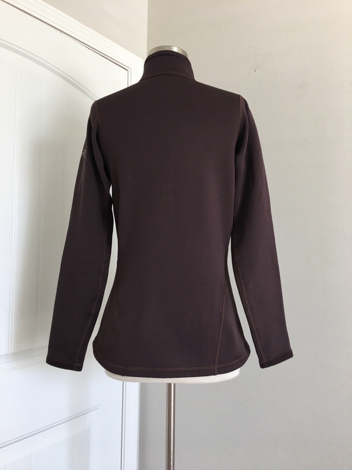 ARC'TERYX POLARTEC MARRONE 1 4 ZIP PILE FODERATO PULLOVER GIACCA TAGLIA DONNA M