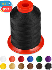 1000 Meters Extra Strong Upholstery Thread,Black Bonded Nylon Thread for Denim