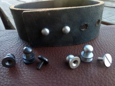 Solid Brass Sam Browne Button Studs with Screws - 10mm 10 Pack