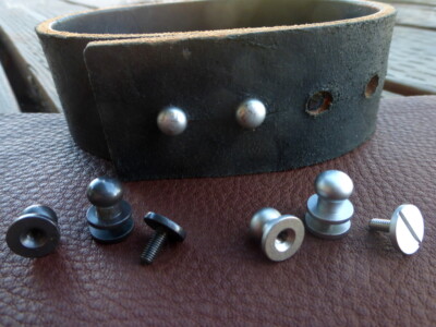 Solid Brass Sam Browne Button Studs with Screws - 10mm 10 Pack