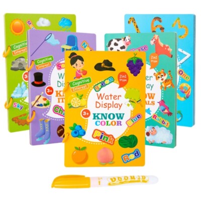 Water Paint Book Watercoloring Book For Toddler Early Learning And Creativity