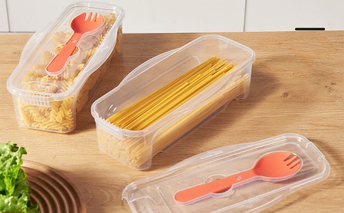 Microwave Pasta Cooker Heat Resistant Clear Ramen Bowl with Lid Fridge Organizer - Picture 8 of 12