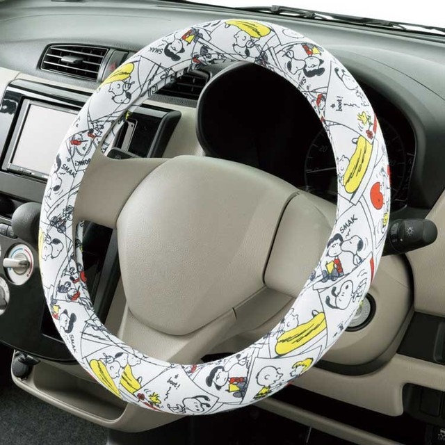JDM Snoopy Peanuts friends steering wheel cover white Kawaii car
