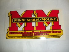 Minneapolis Moline Decal 5 " x 9 1/2 " NEW FREE SHIPPING