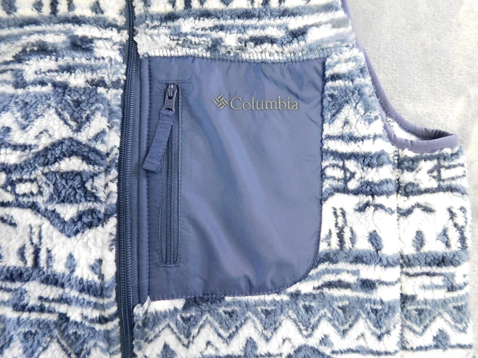 Chaleco Columbia Mujer Medio Azul Sherpa Vellón Azteca West Bend Nuevo con Etiquetas Foto 3 de 4