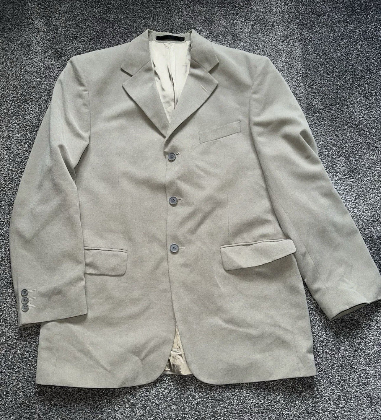 Men's M&S Stone Single-Breasted Blazer Jacket with Pockets - Size Medium (4)