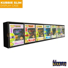 KUBBIE SLIM BLACK (1x7) - In Box Display Case for Funko Pops, Wall Mount & Stack