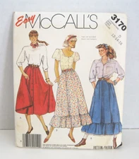McCall's 3170 Easy Flared or Gathered Skirts Pattern Misses' 12-16 Uncut