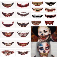 Scary Big Mouth Realistic Halloween Temporary Face Tattoo