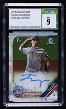 2019 Bowman Draft Chrome Draft Pick Auto Josh Wolf #CDA-JW CSG 9 Mint Auto 6ns
