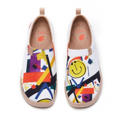 Men Size 6-11 UIN Slip On Shoes Canvas Comfortable Loafers ''Nice Meeting U''