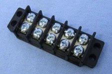 13-1405, Philmore 5 Position Dual Row Terminal Block Barrier Strip ~ 30A @ 300V