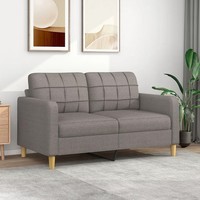Sofa 2-Sitzer Taupe 140 Cm Stoff Polsterbank Couch