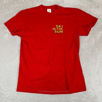 Vintage 80s Stedman Ski In The Sun Shirt Movie Mens Medium Red Preowned
