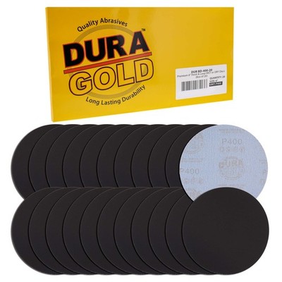Dura-Gold 6'' Wet or Dry Sanding Discs - 400 Grit (Box of 20) - Hook & Loop Back