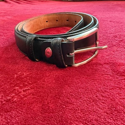 Cuoieria Fiorentina Mens Black Leather Belt Made in Italy 2057 Vera Pelle 36-40