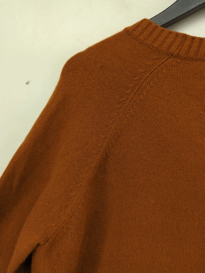 Cárdigan para mujer COS L naranja 100 % cachemir cuello en V Foto 4 de 4