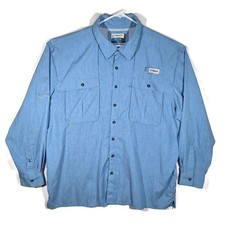 Magellan Fish Gear Aransas Pass Shirt Mens Size XL LS Blue Relaxed Fit Vented