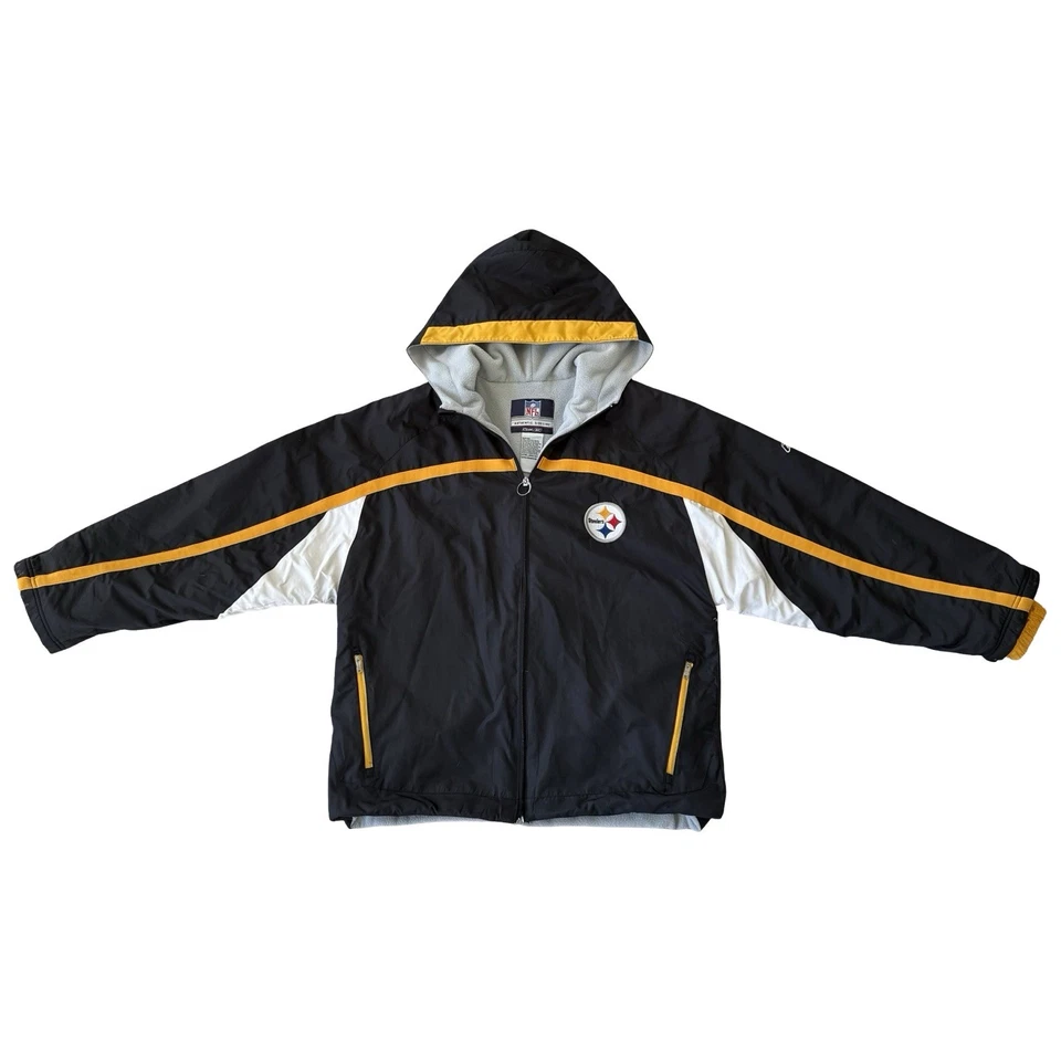 Chaqueta con Capucha Vintage Reebok RBK NFL Sideline Pittsburgh Steelers Juvenil XL Rara Foto 4 de 4