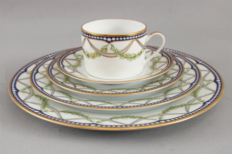 Limoges China TIFFANY FEDERAL Dinner Desert Salad Plate Cup Saucer Place Setting