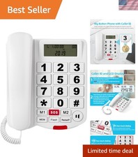 Corded Phone With Caller ID, Big Button Phone For Visually Impaired Seniors, ...