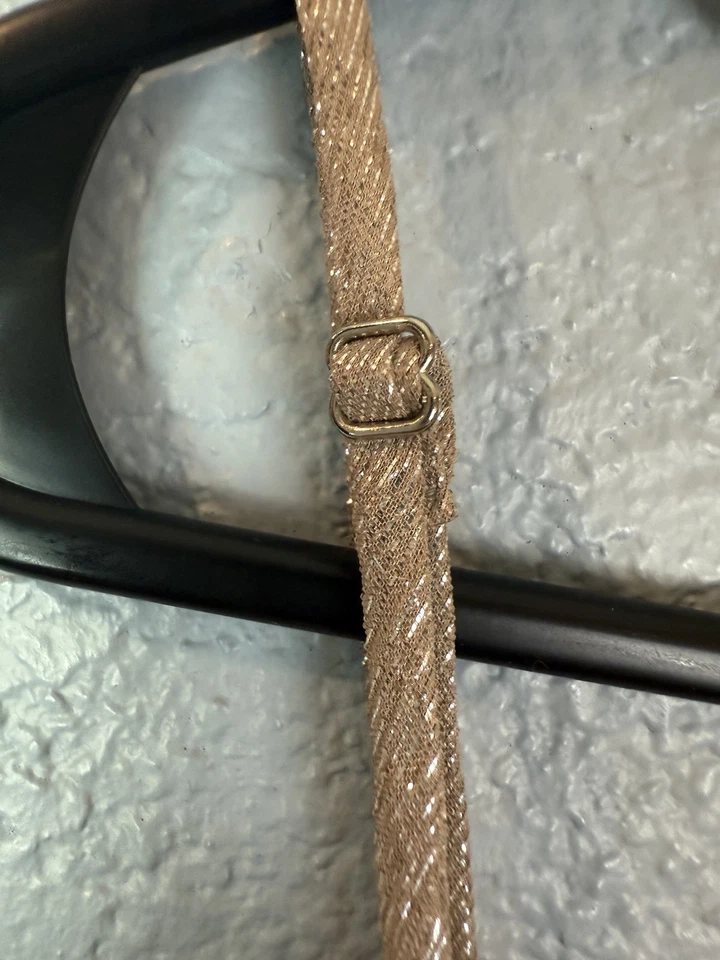 Camiseta sin mangas W118 Walter Baker para mujer mediana metálica seda correa ajustable transparente Foto 4 de 4