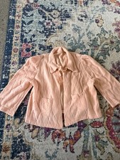 1940s Quilted Soft Pink Bed Jacket -See Measurements