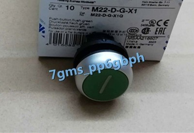 2 PCS NEW   Self-reset button switch M22-D-G-X1 green with bar *uq