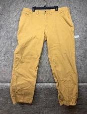 Carhartt Mens Pants Rugged Flex Relaxed Fit Canvas Tan Khaki Work Size 44x32