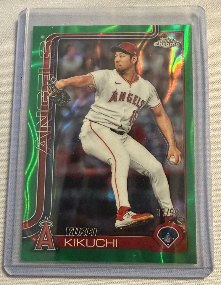2025 Topps Chrome Update Series - Yusei Kikuchi #USC59 Green Lava Refractor /99