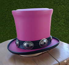 Leather Top Hat Rocker Pink Slash Style with ...