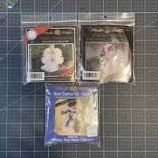 3 Mill Hill Beaded Cross Stitch Kits Holiday Ornaments Snowman Candy Cane Angel