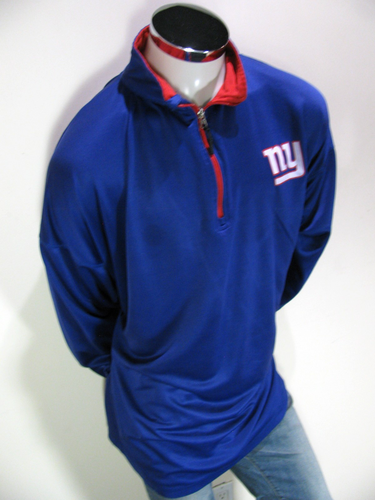 NY Giants Shirt Mens 4XLT Blue Majestic 1/4 Zip NFL Lightweight Game Pullover - Picture 5 of 9