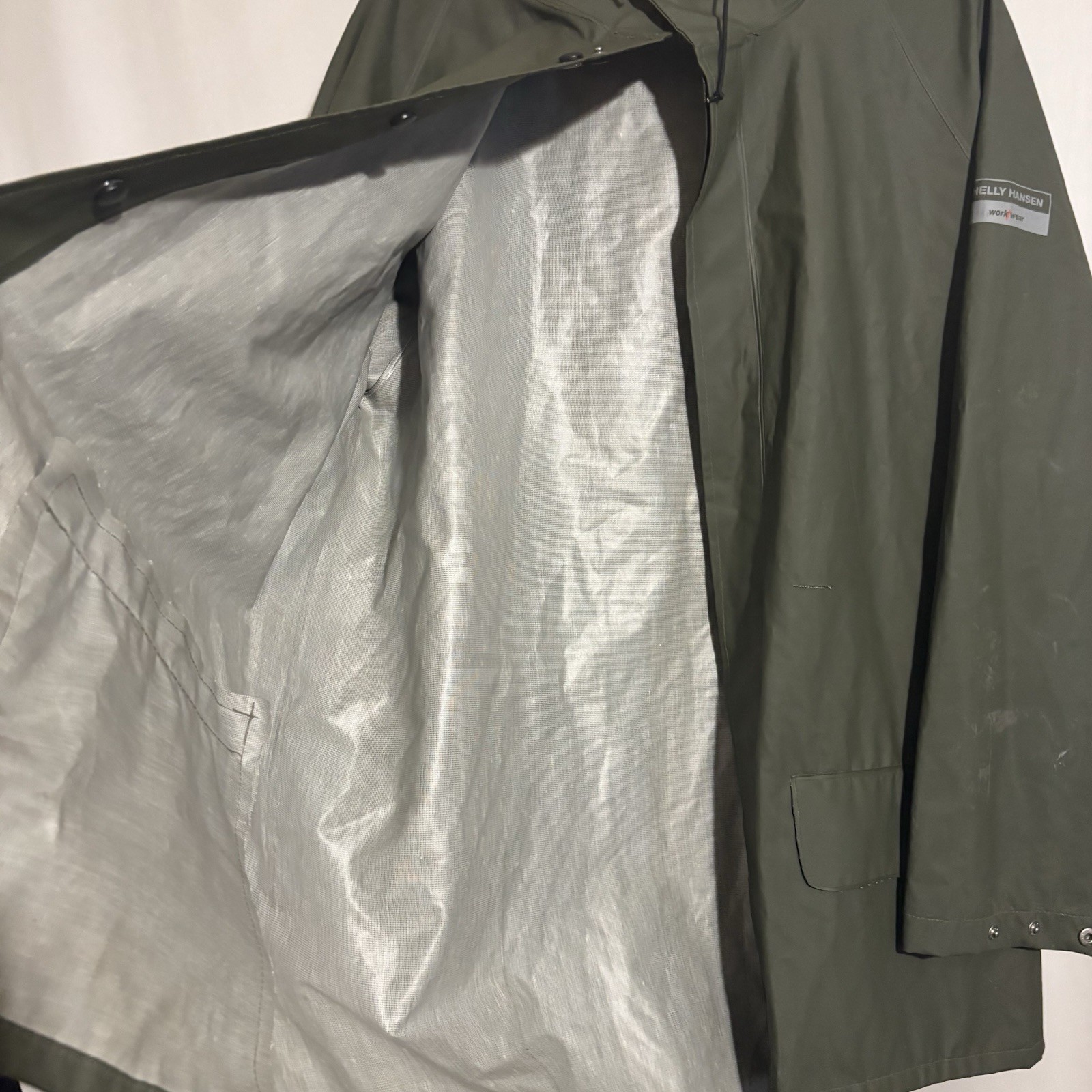 Helly Hansen Workwear Rain Jacket Waterproof Army… - image 9