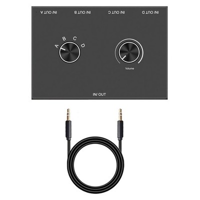 3.5mm Jack Audio Switcher Selector  Splitter Box 4 In 1 Out / 4 In 1 Out