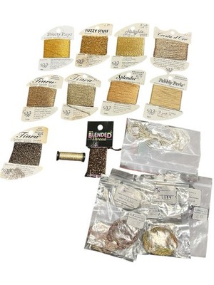 Lot Of 17 Rainbow Gallery Needlepoint Threads Metallic Frosty Rays Tiara + Silk 