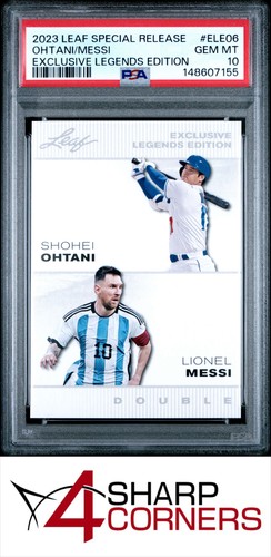 2023 LEAF SPECIAL RELEASE EXCLUSIVE LEGENDS SHOHEI OHTANI-LIONEL MESSI PSA 10