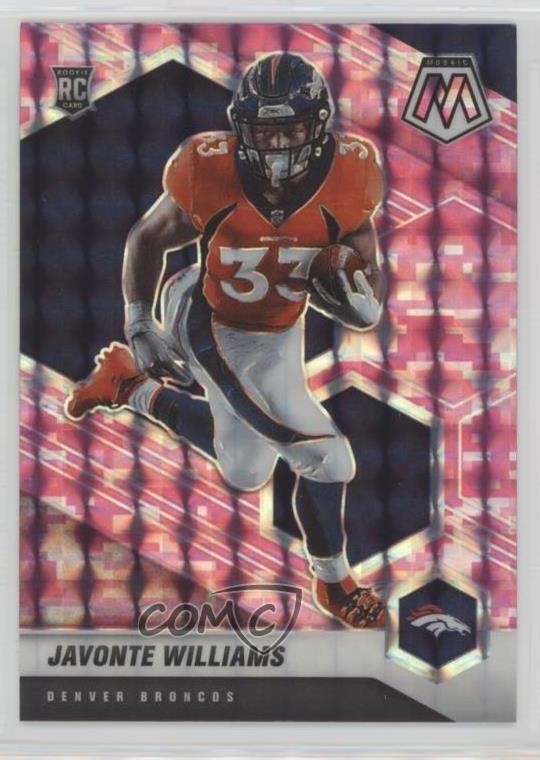 2021 Panini Mosaic Rookies Pink Camo Prizm Javonte Williams #315 Rookie RC bn5