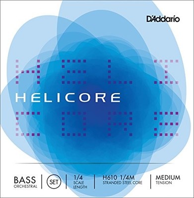 D'Addario Helicore Orchestral Bass String Set, 1/4 Scale, Medium Tension
